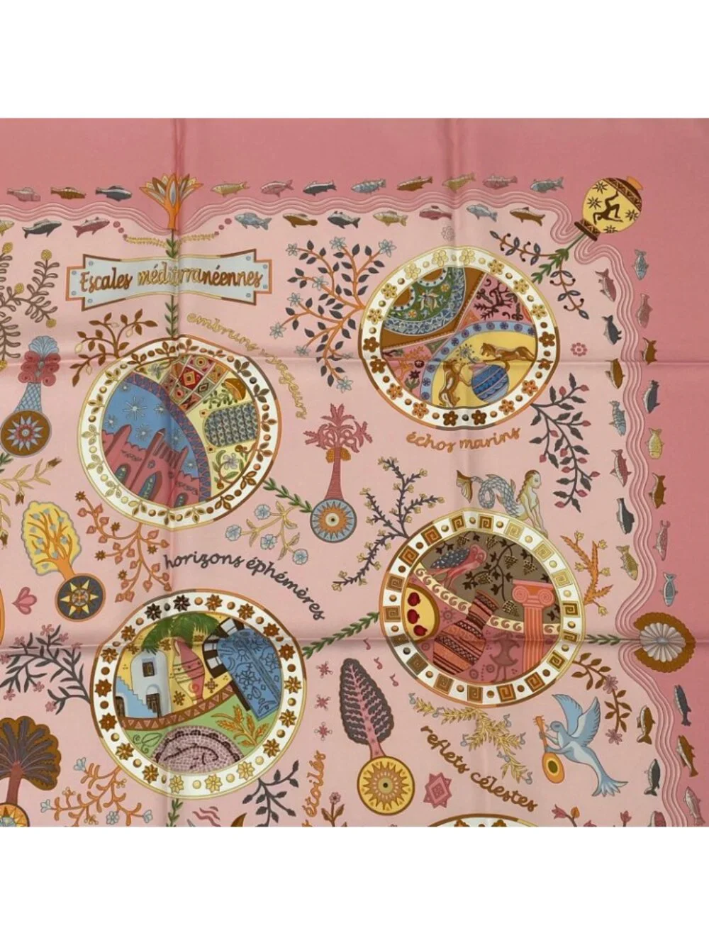 Hermes Carre 90 Escales Mediterraneennes Mediterranean Port Town Scarf Silk - Picture 4 of 7